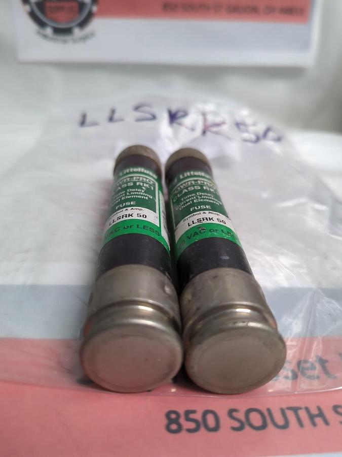 Used LITTELFUSE,LLSRK50,50 AMP FUSE LOT OF 2 PRE-OWNED
