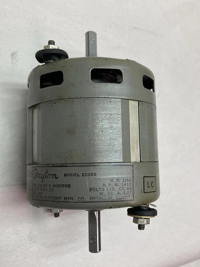 Used Dayton,Model 20069,Motor 1/40HP 1410 RPM 115V 60CY
