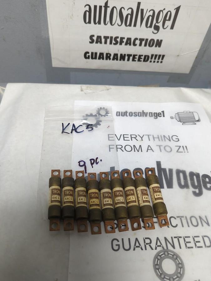 COOPER BUSSMANN,KAC-5,TRON 5 AMP FUSE LOT OF 9 NOS