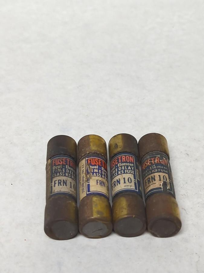 Used COOPER BUSSMANN,FRN-10,FUSETRON 10 AMP FUSE LOT OF 4 PRE-OWNED