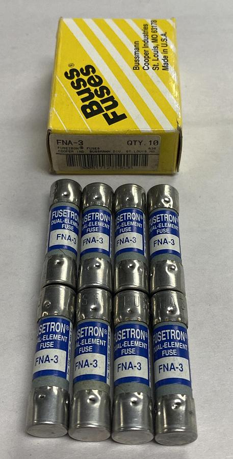 Cooper Bussmann,FNA-3,Fusetron Fuse Lot Of 8 NOS