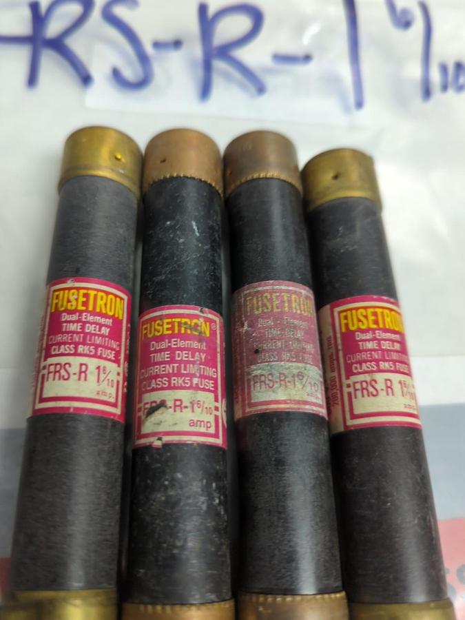 Used COOPER BUSSMANN,FRS-R-1-6/10,FUSETRON 1-6/10 AMP FUSE LOT OF 4 PRE-OWNED