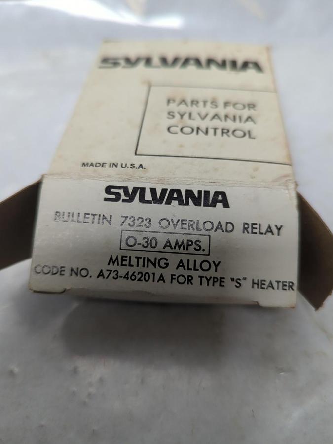 SYLVANIA,7323,OVERLOAD RELAY 0-30 AMPS NOS