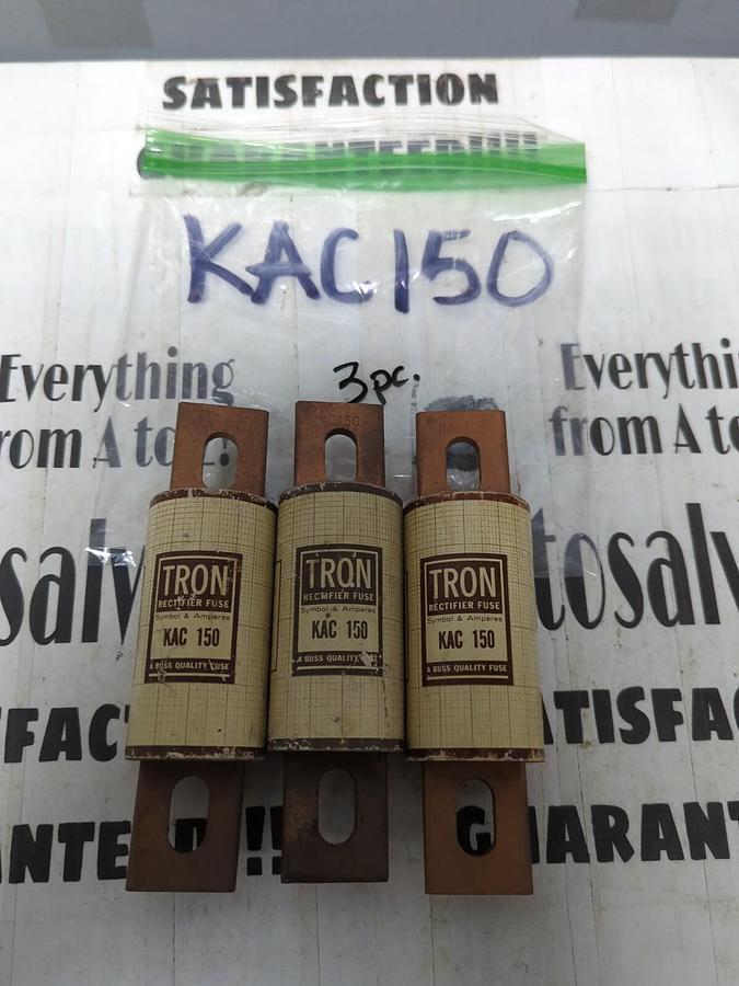 COOPER BUSSMANN,TRON KAC150,RECTIFIER FUSES LOT OF 3 NOS