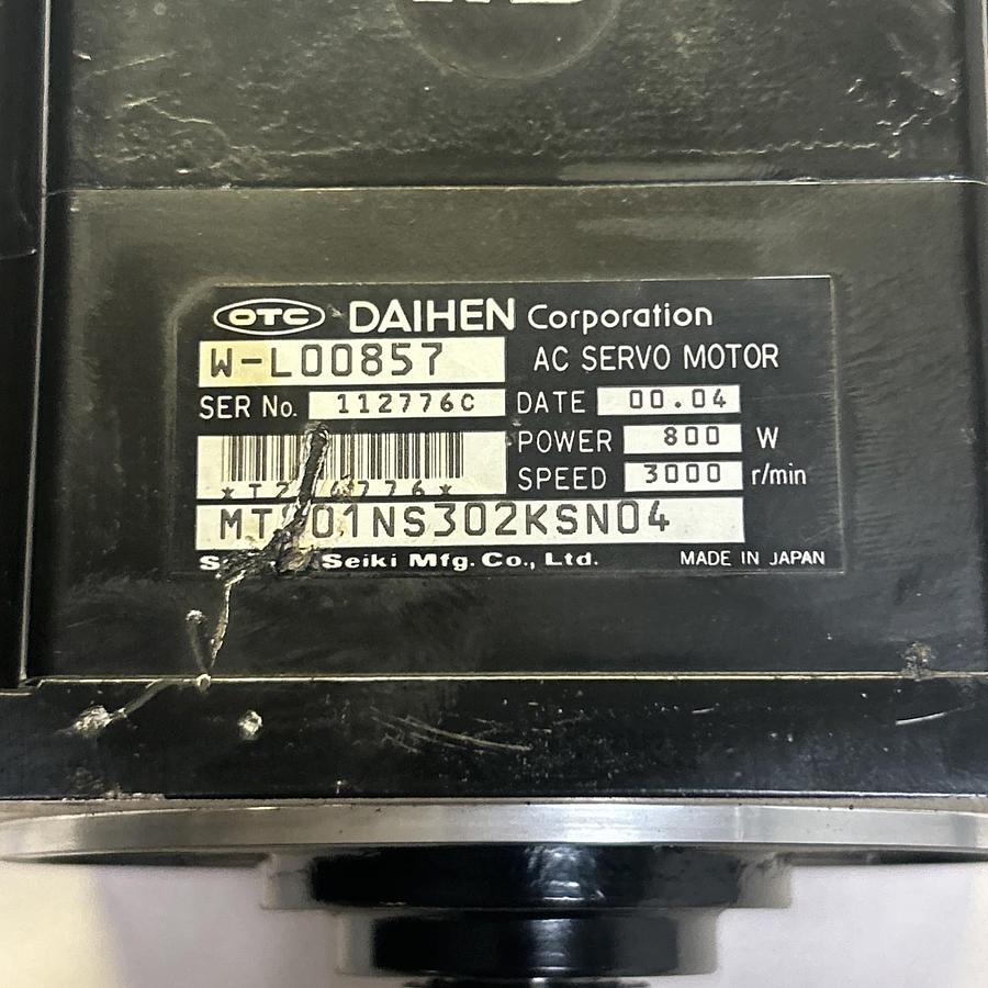 Used DAIHEN,W-L00857,AC SERVO MOTOR 800W 3000 RPM