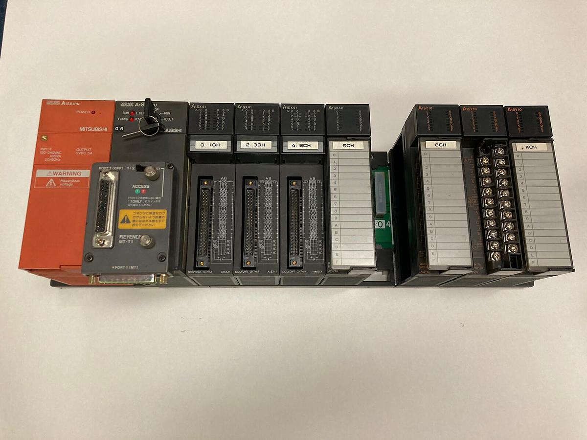 Used MITSUBISHI,A1S61PN/A1SX41/A1SX40/A1SY10, Rack