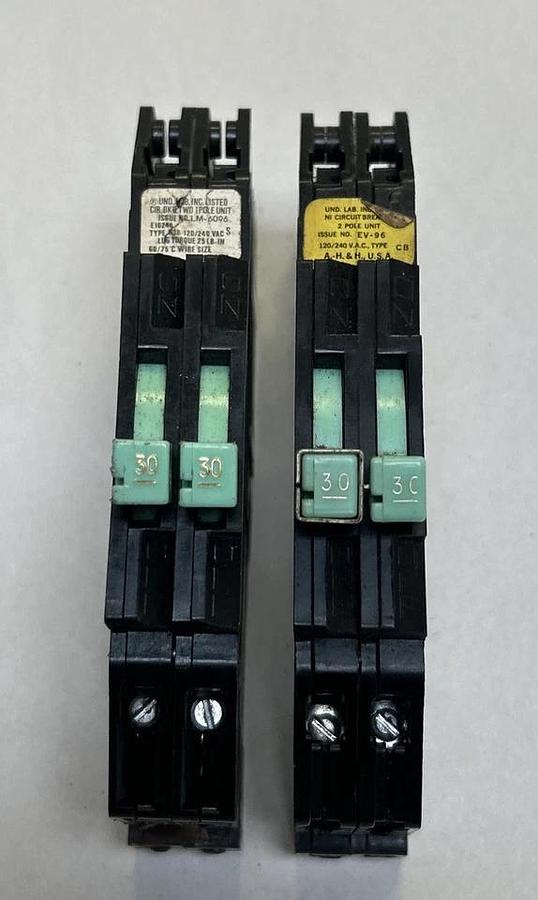 Used ARROW HART,CB-230,CIRCUIT BREAKER 30A 120/240V 2P LOT OF 2