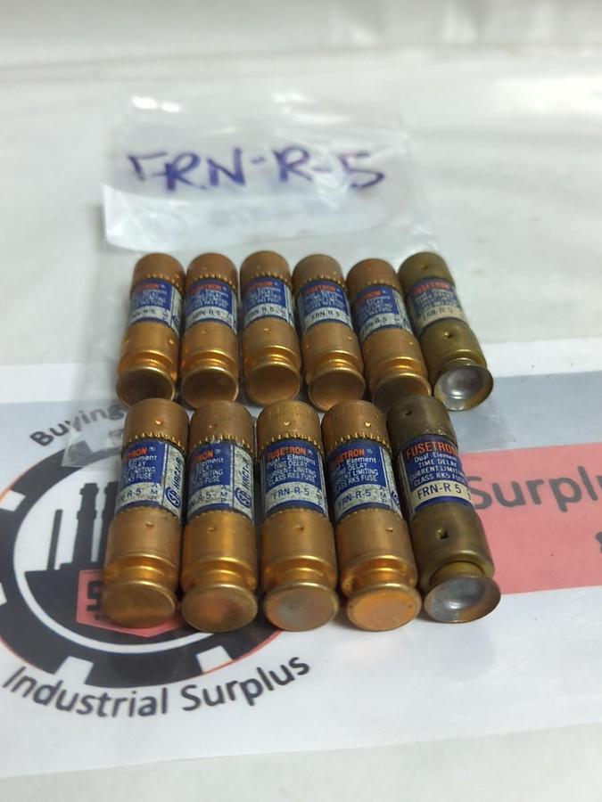 Used COOPER BUSSMANN,FRN-R-5,FUSETRON 5 AMP FUSE LOT OF 11 PRE-OWNED