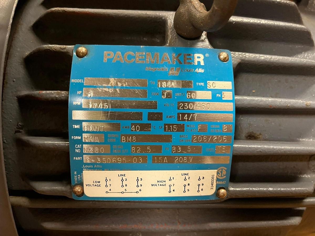 MAGNETEK,N280,5HP PACEMAKER MOTOR 1745RPM 184T 3PH 230/460V 6-350695-03