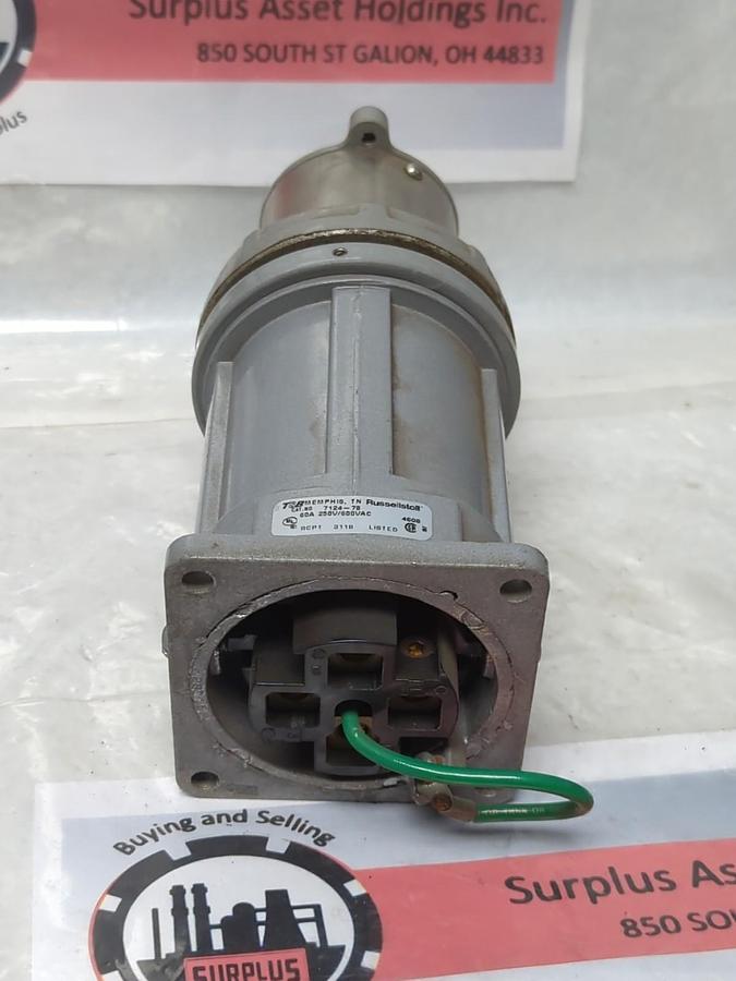 Used RUSSELLSTOL,7328-78/7124-78,PLUG & CONNECTOR 60A 250V/600VAC PRE-OWNED