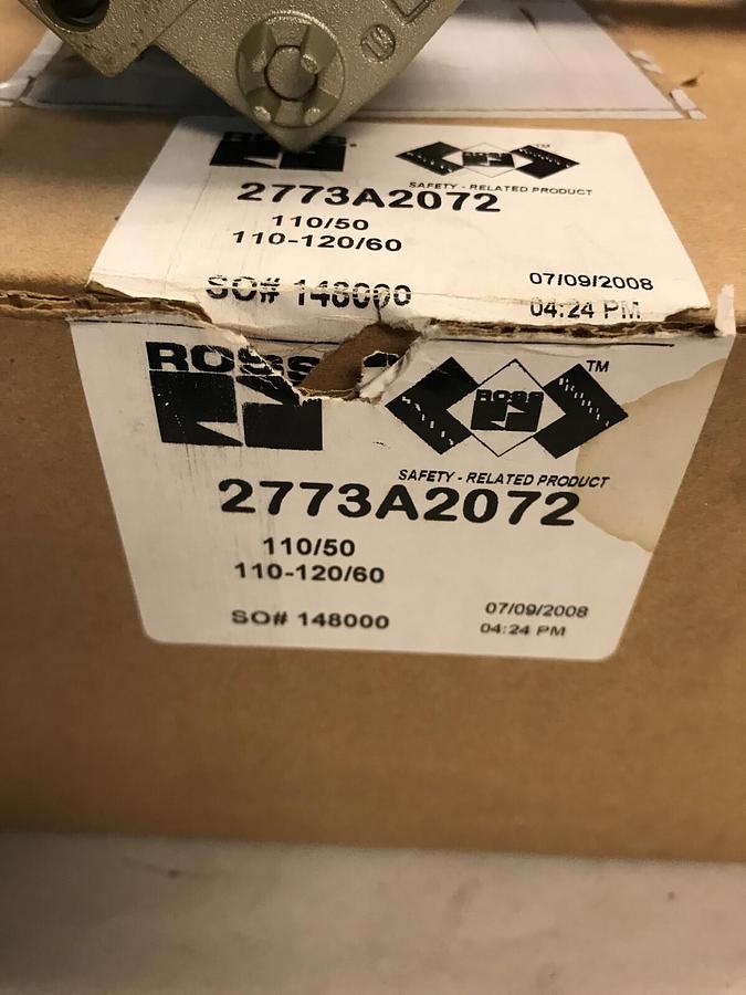 Ross,2773A2072,Lockout Solenoid Valve 120V New in Box