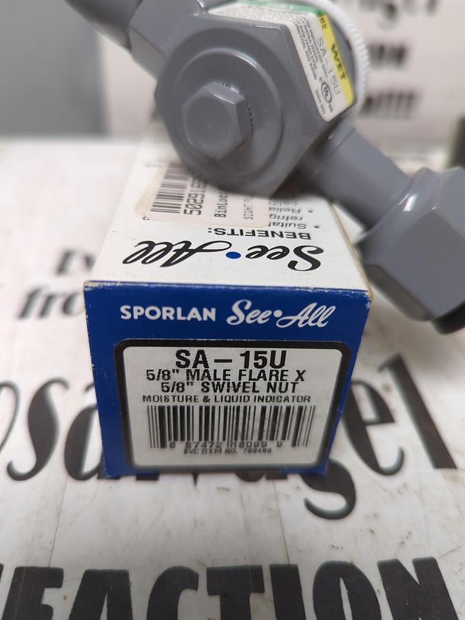 SPORLAN,SA-15U,MOISTURE & LIQUID INDICATOR 5/8 FLARE X 5/8 SWIVEL NUT LOT OF 2