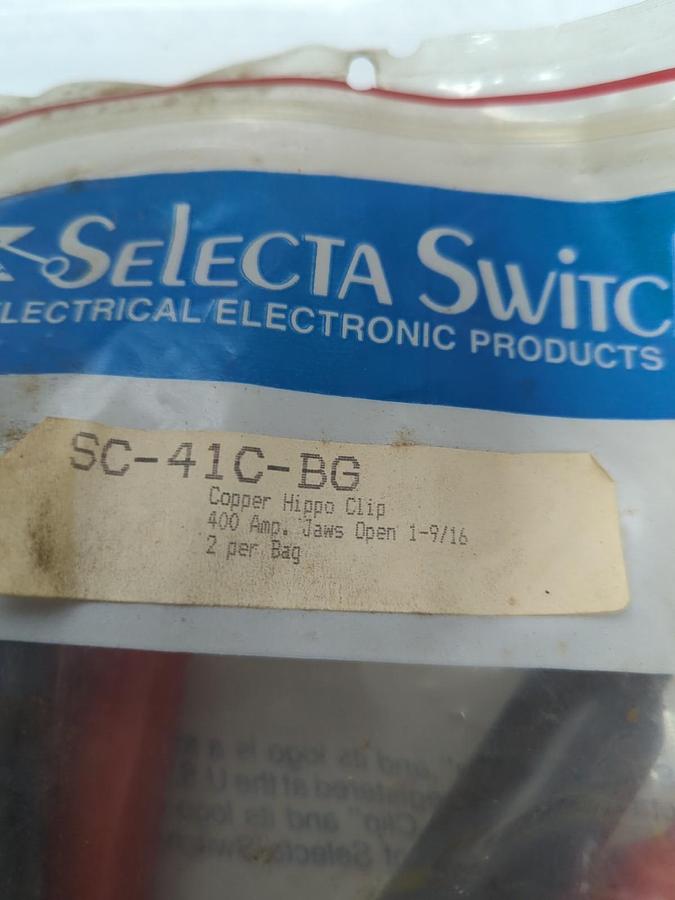SELECTA SWITCH,SC-41C-BG,COPPER HIPPO CLIP SET OF 2 400 AMP NOS