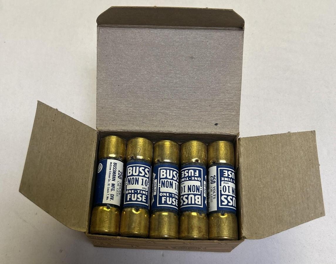 BUSSMANN,NON10,FUSE 10A 250V LOT OF 10 NEW