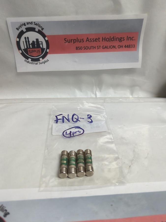 Used COOPER BUSSMANN,FNQ-3,TRON 3 AMP FUSE LOT OF 4 PRE-OWNED