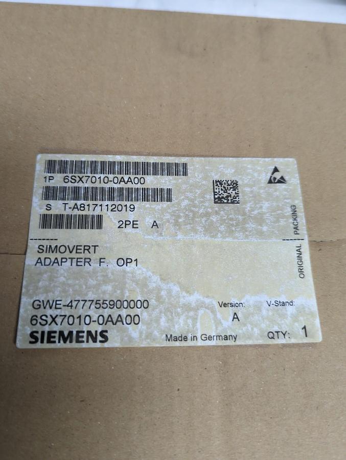 SIEMENS,6SX7010-0AA00,SIMOVERT ADAPTER F OP1 SEALED BOX NOS
