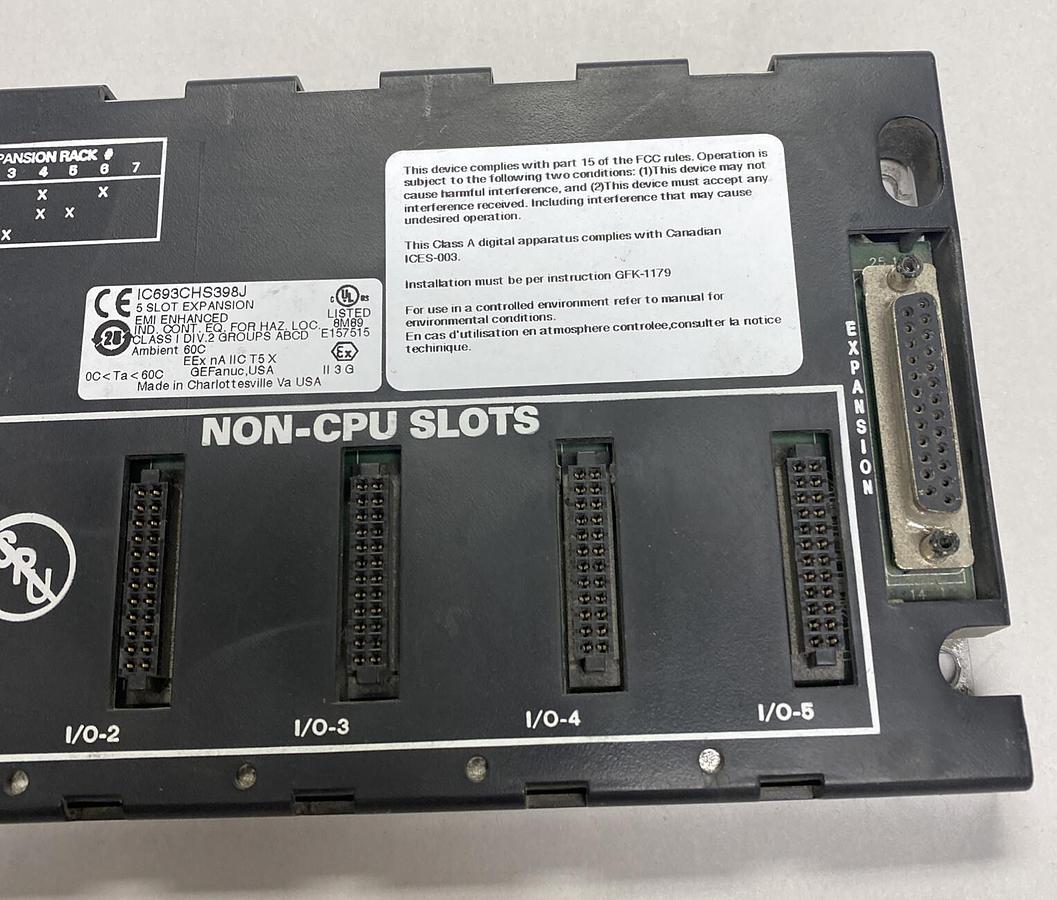 Used Ge Fanuc,IC693CHS398J,Five Slot Expansion Board