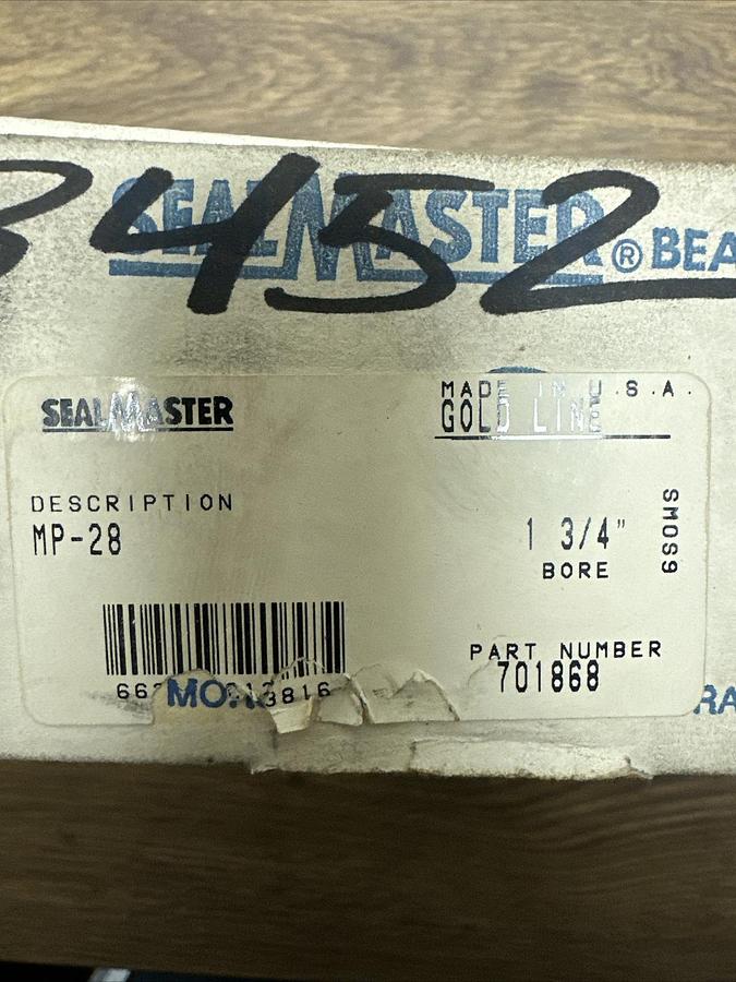 Sealmaster,MP-28,Pillow Block Bearing 1 3/4" Bore