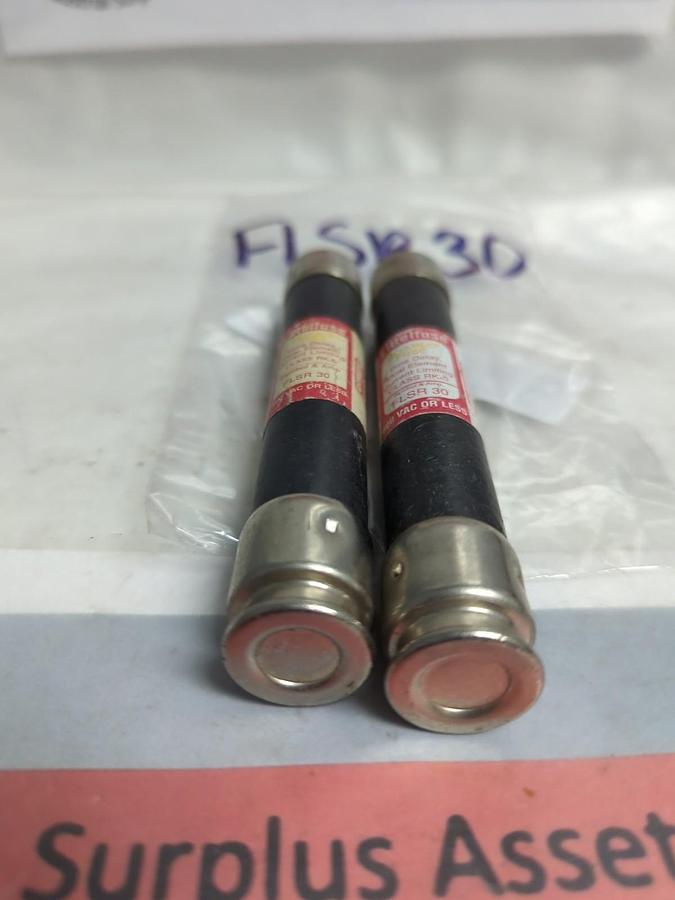 Used LITTELFUSE,FLSR 30,SLO-BLO 30 AMP FUSE LOT OF 2 PRE-OWNED