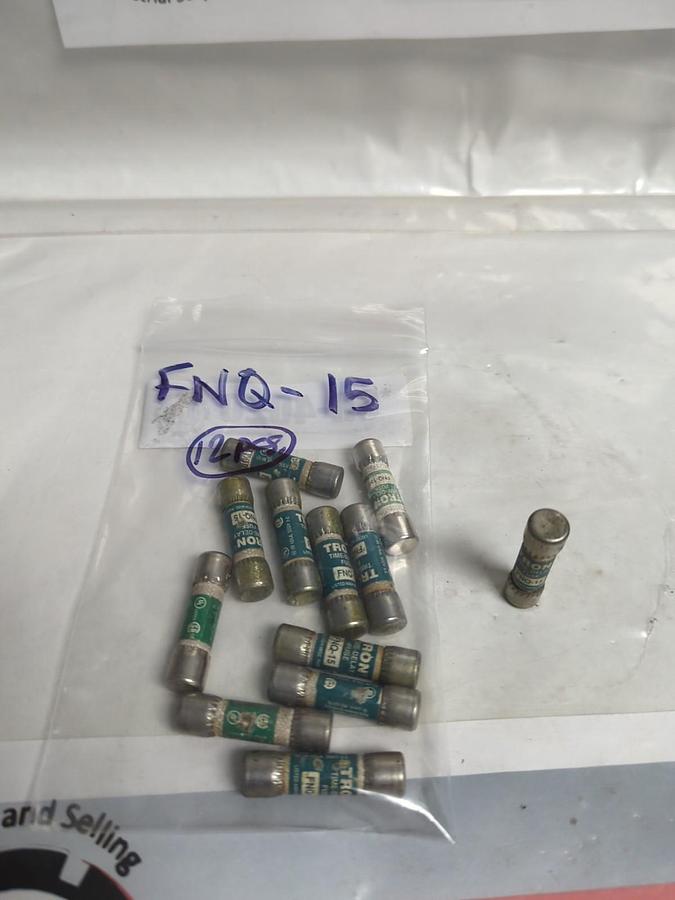 Used COOPER BUSSMANN,FNQ-15,TRON 15 AMP FUSE LOT OF 12 PRE-OWNED