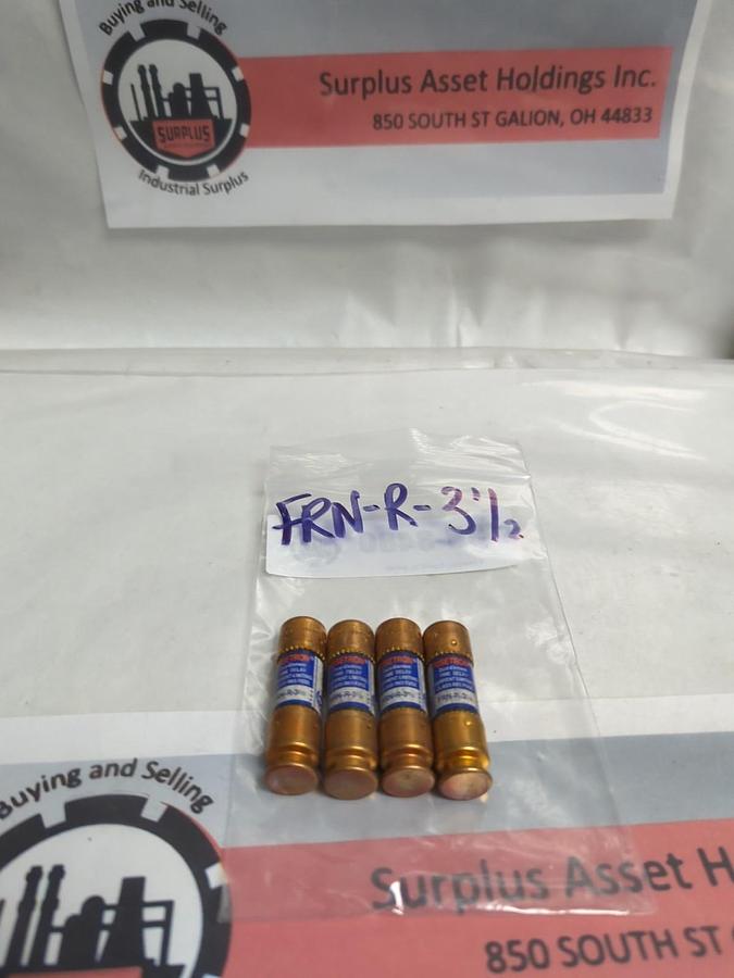 Used COOPER BUSSMANN,FRN-R-3-1/2,FUSETRON 3-1/2 AMP FUSE LOT OF 4 PRE-OWNED