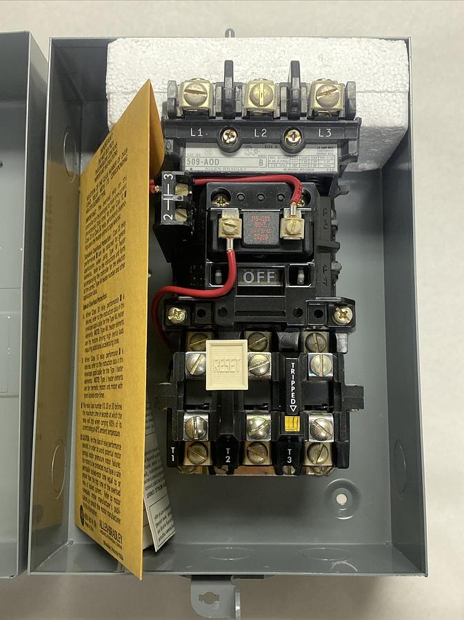 ALLEN BRADLEY,509-AAD,SER B SIZE 0 FULL VOLTAGE NON-REVERSING STARTER NEW NO BOX
