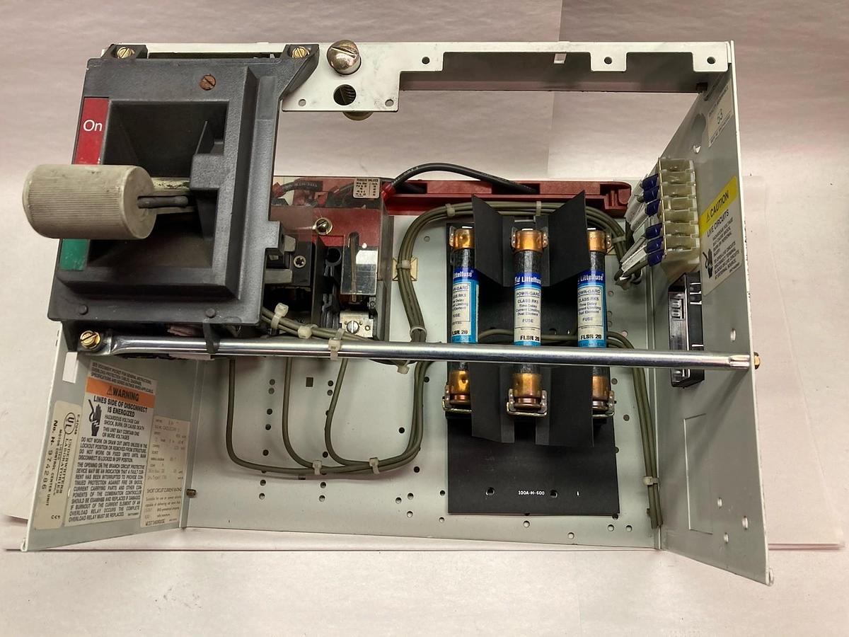 Used Cutler Hammer,30 Amps,12 INCH MCC Disconnect FUSED Feeder Bucket 60Hz 480V