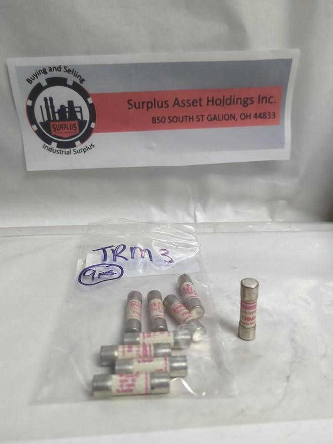 Used FERRAZ SHAWMUT,TRM3,TRI-ONIC 3 AMP FUSE LOT OF 9 PRE-OWNED