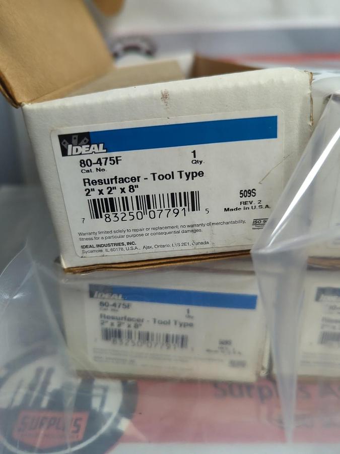 IDEAL,80-475F,RESURFACER-TOOL TYPE 2X2X8 INCH FINISHING LOT OF 4 NOS