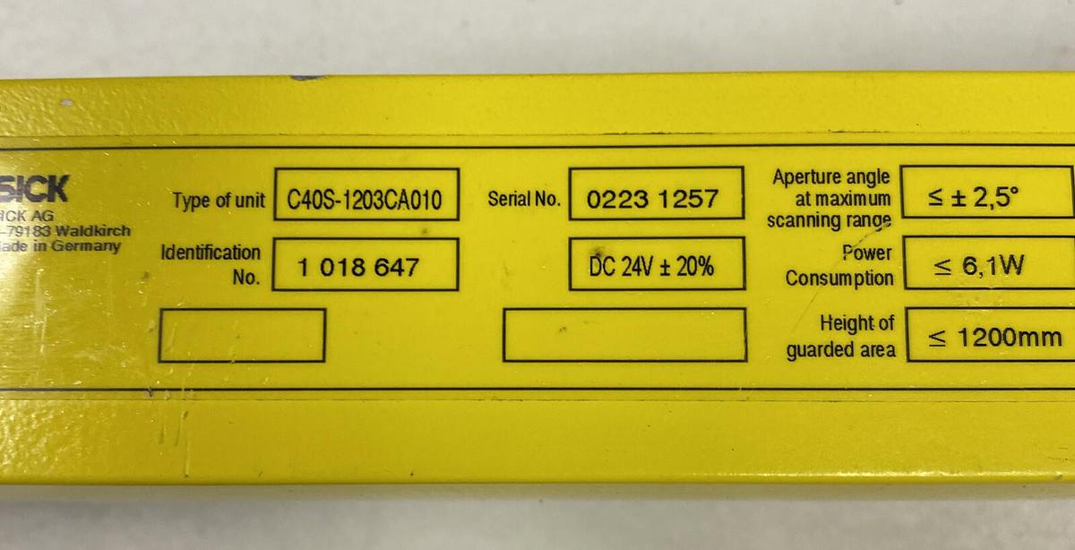 Used Sick,C4000 C40S-1203CA010,Light Curtain Sender