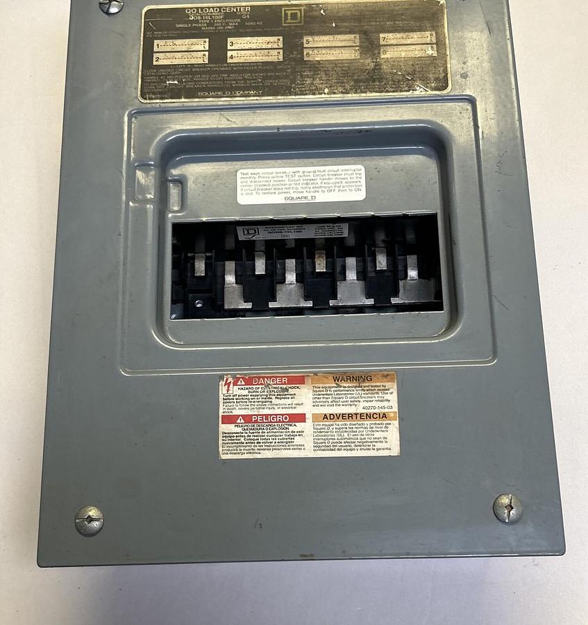Used SQUARE D,QO816L100F,LOAD CENTER 100A 240V