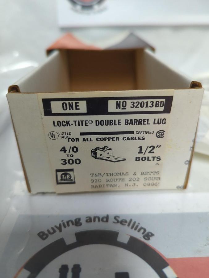 THOMAS & BETTS,32013,LOCK-TITE DOUBLE BARREL LUG 4/0 TO 300 NOS