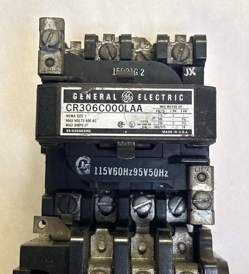 Used GENERAL ELECTRIC,CR306C000LAA,MOTOR STARTER SIZE 1 27A 600V