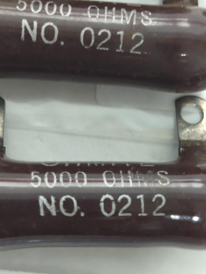 Used OHMITE,0212,RESISTOR 25 WATT 5000 OHMS LOT OF 6 PRE-OWNED