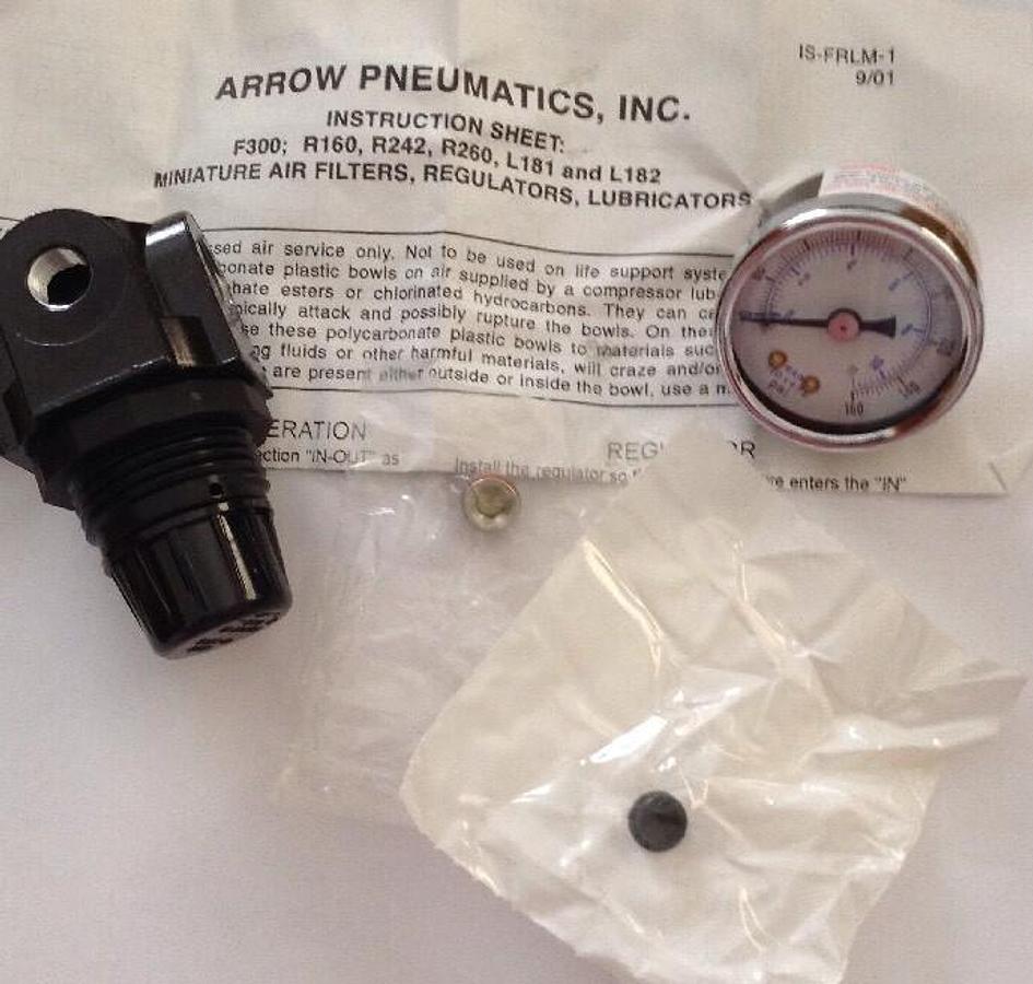 Arrow Pneumatics,R162G,Regulator with Gauge