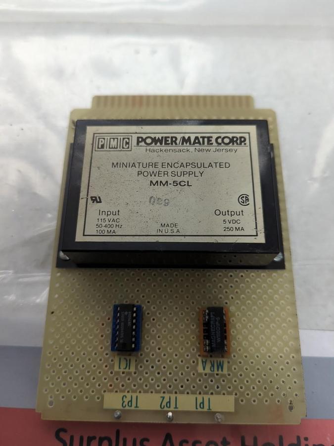 Used POWER/MATE,MM-5CL,POWER SUPPLY + CC-4468 MELT RATE ALARM CARD USED
