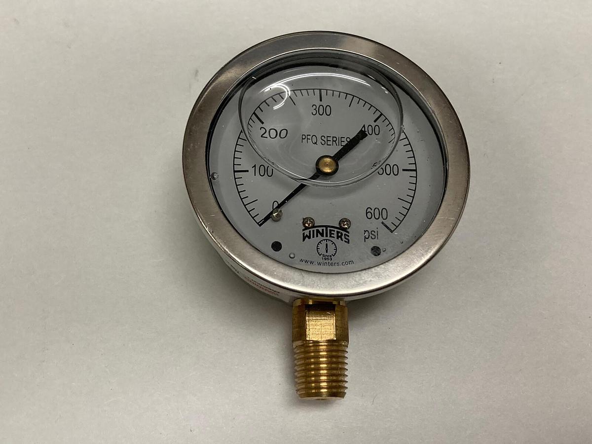 Winters Gauge,PFQ808R1,2-1/2 INCH Face SS Case 1/4 INCH NPT  0-600 PSI