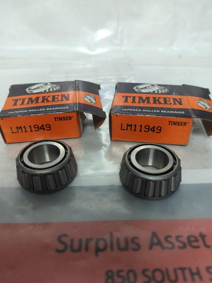 TIMKEN,LM11949,ROLLER BEARING CONE LOT OF 2 NOS