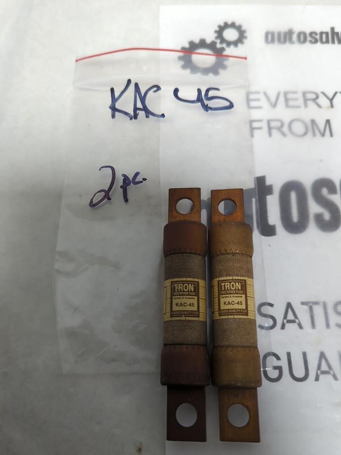 COOPER BUSSMANN,KAC-45,TRON 45 AMP FUSE LOT OF 2 NOS
