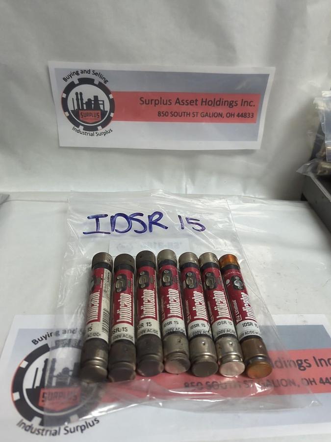 Used LITTELFUSE,IDSR-15,INDICATOR 15 AMP FUSE LOT OF 7 PRE-OWNED