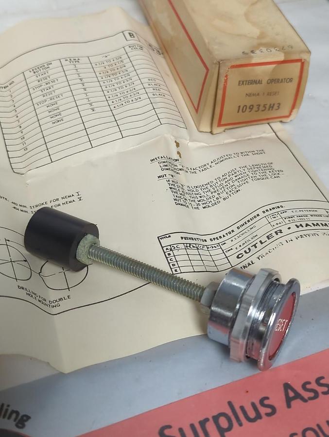 CUTLER HAMMER,10935H3,EXTERNAL OPERATOR NEMA SIZE 1 NOS
