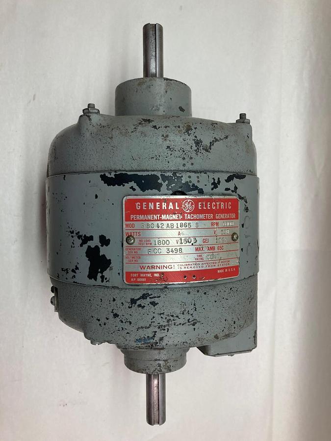 Used General Electric,5BC42AB1865B,Tachometer Generator 1000rpm 100v