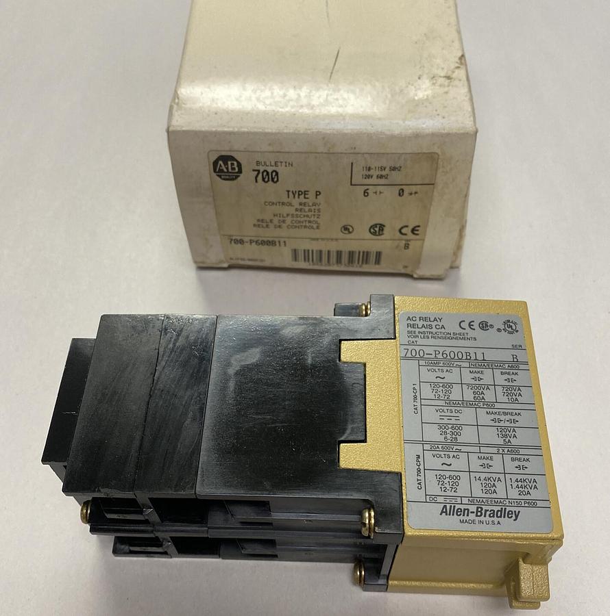 Used ALLEN BRADLEY,700-P600B11,SER B CONTROL RELAY NEW