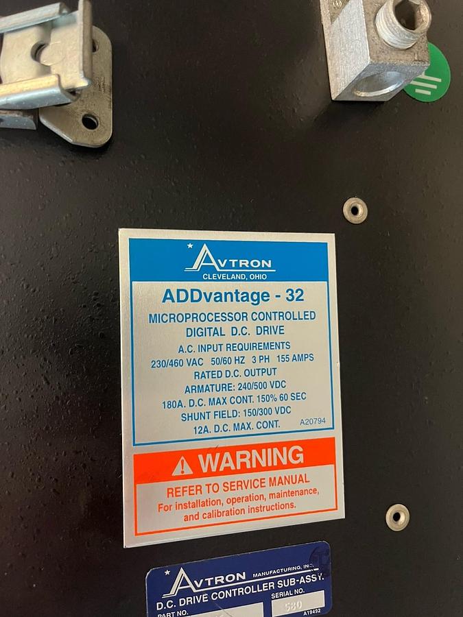 Used AVTRON,DC0180-4EL0-C,ADDVANTAGE-32 DC DRIVE CONTROLLER