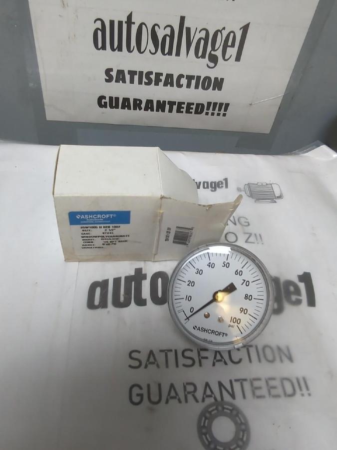 ASHCROFT,25W1005 (H02B),PRESSURE GAUGE 2-1/2 IN FACE 1/4 IN NPT 0/100PSI NOS