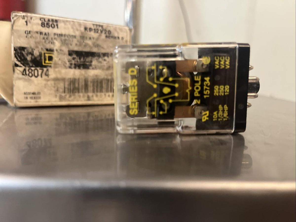 SQUARE D,8501kp12v20,GENERAL PURPOSE PLUG IN RELAY 8 PIN