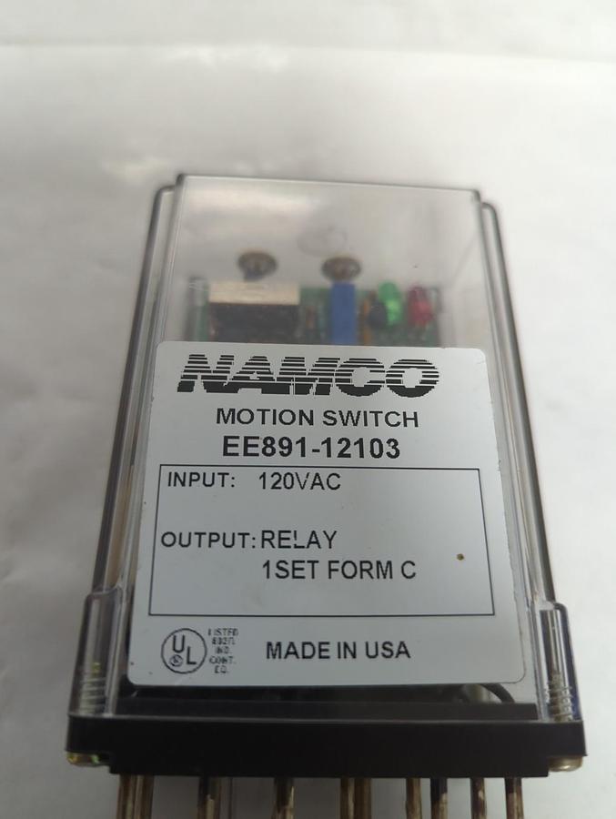 Used NAMCO,EE891-12103,MOTION SWITCH/RELAY 120VAC PRE-OWNED