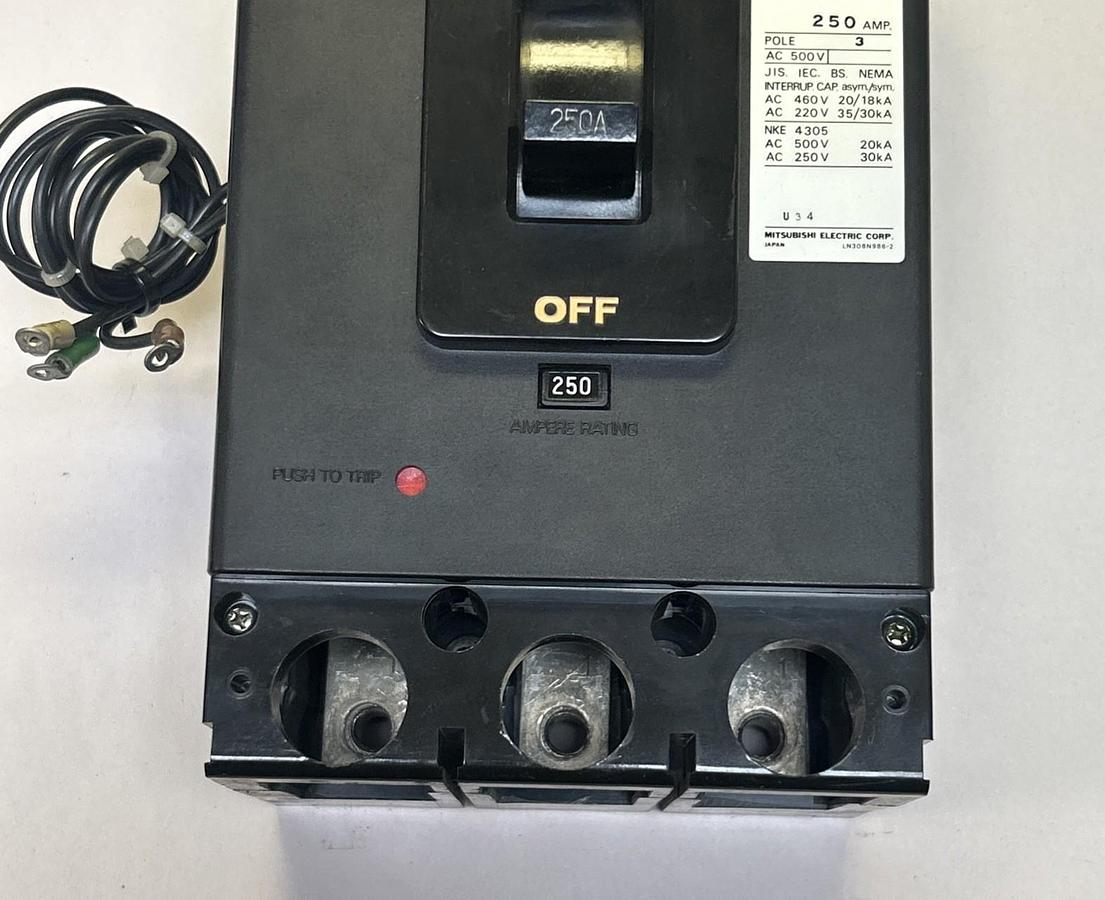 Used MITSUBISHI,NF400-CA,NO FUSE CIRCUIT BREAKER 250A 500V 3P