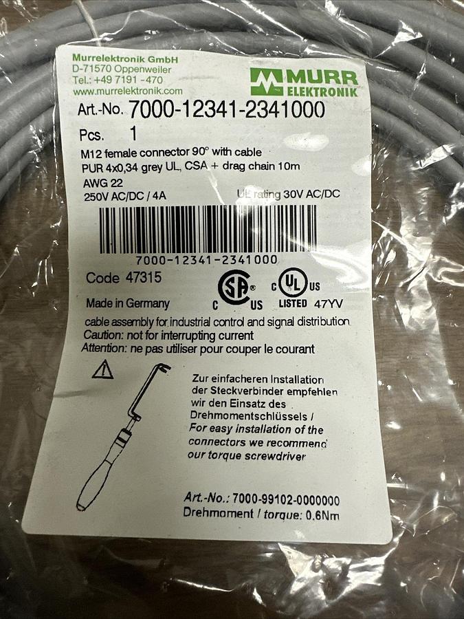 Used Murrelektronik,7000-12341-2341000,Cable