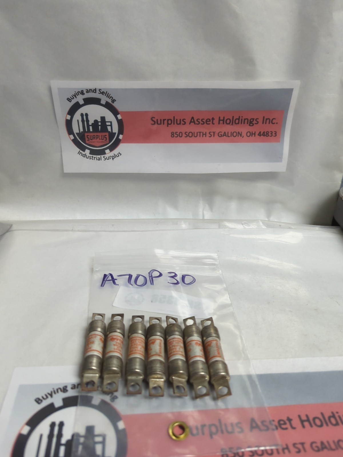 Used GOULD SHAWMUT,A70P30,TYPE 4 30 AMP FUSE LOT OF 7 PRE-OWNED